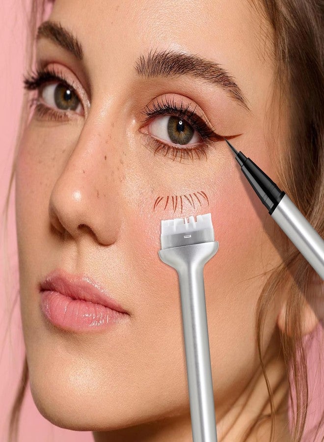 GEUUFEA Lower Eyelash Stamp & Eyeliner, 2 In 1 Lower Lash Stamp Kit Waterproof, Quick Eye Makeup Tool for Beginners, Reusable Natural Lash Effect (Black) - Image 5